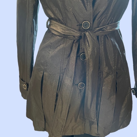 Attitude by Jay Manuel Silver Metallic Trench Coat Size 2 - Picture 4 of 8